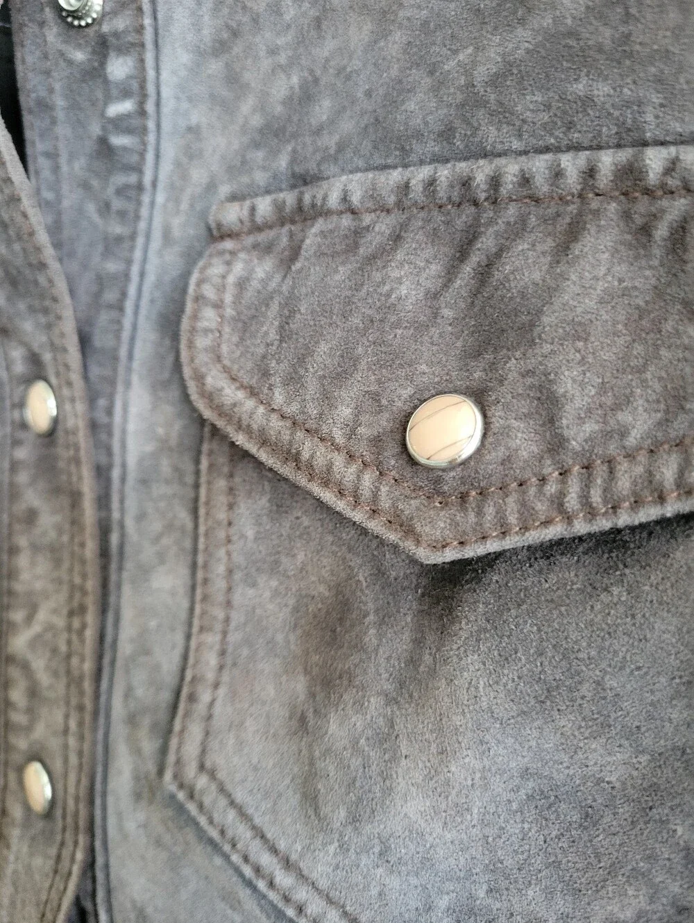 Bebe Vintage Suede Snap Button Jacket Size XS